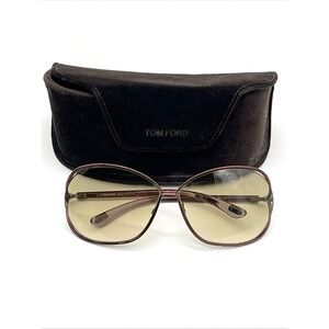 Tom Ford TF157 Carla Sunglasses 48F Brown Aviator Italy w/ Case